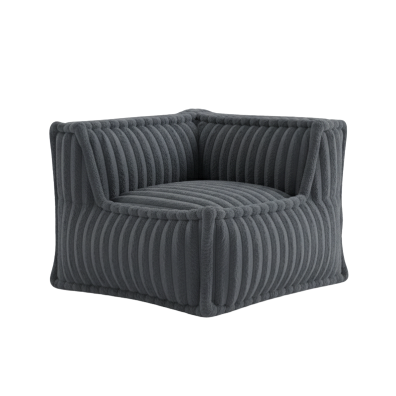Module d’angle droit pour canapé modulable en fourrure côtelée 90x90 cm