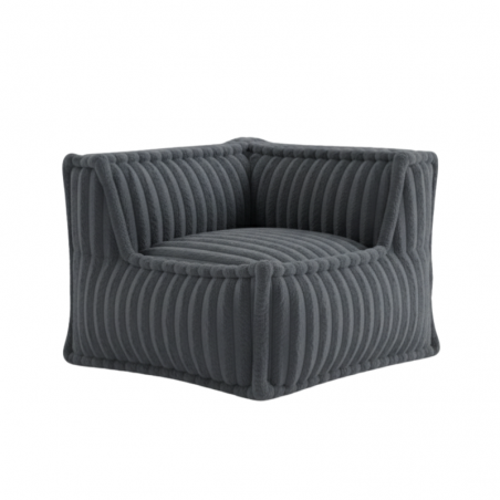 Module d’angle droit pour canapé modulable en fourrure côtelée 90x90 cm