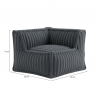 Module d’angle droit pour canapé modulable en fourrure côtelée 90x90 cm