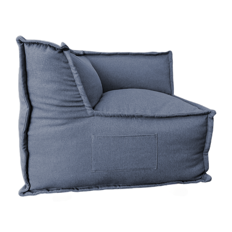 Module d’angle réversible pour canapé modulable en effet lin 90x90 cm