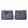 Module d’angle réversible pour canapé modulable en effet lin 90x90 cm