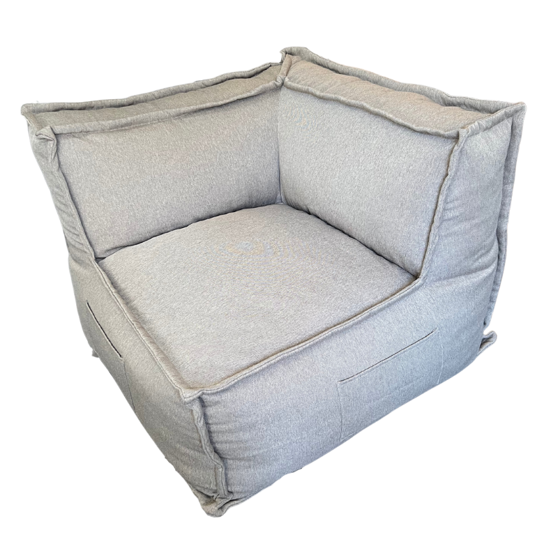 Module d’angle réversible pour canapé modulable en effet lin 90x90 cm