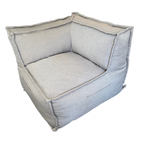 Module d’angle réversible pour canapé modulable en effet lin 90x90 cm