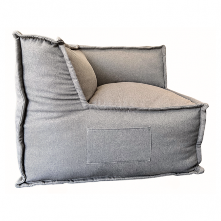 Module d’angle réversible pour canapé modulable en effet lin 90x90 cm