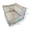 Module d’angle réversible pour canapé modulable en effet lin 90x90 cm