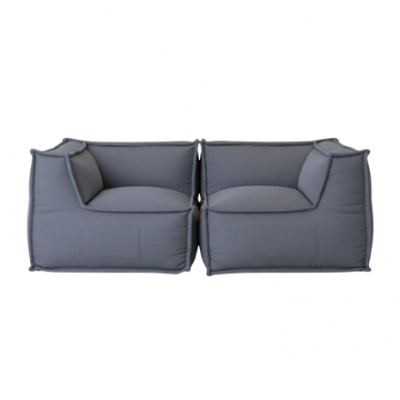 Canapé modulable 2 places en effet lin 90x180 cm