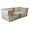 Canapé modulable 2 places en effet lin 90x180 cm