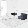 Canapé modulable 2 places en effet lin 90x180 cm
