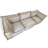 Canapé modulable 3 places en effet lin 90x262 cm