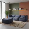 Pouf méridienne pour canapé modulable en effet lin 80x60x38 cm