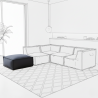 Pouf méridienne pour canapé modulable en effet lin 80x60x38 cm