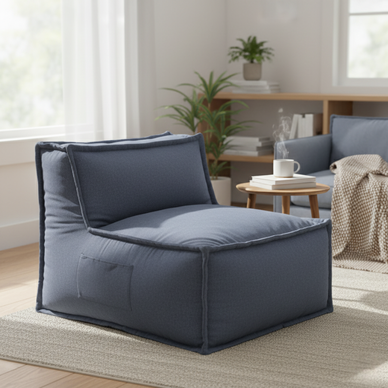 Module central pour canapé modulable en effet lin 90x82 cm