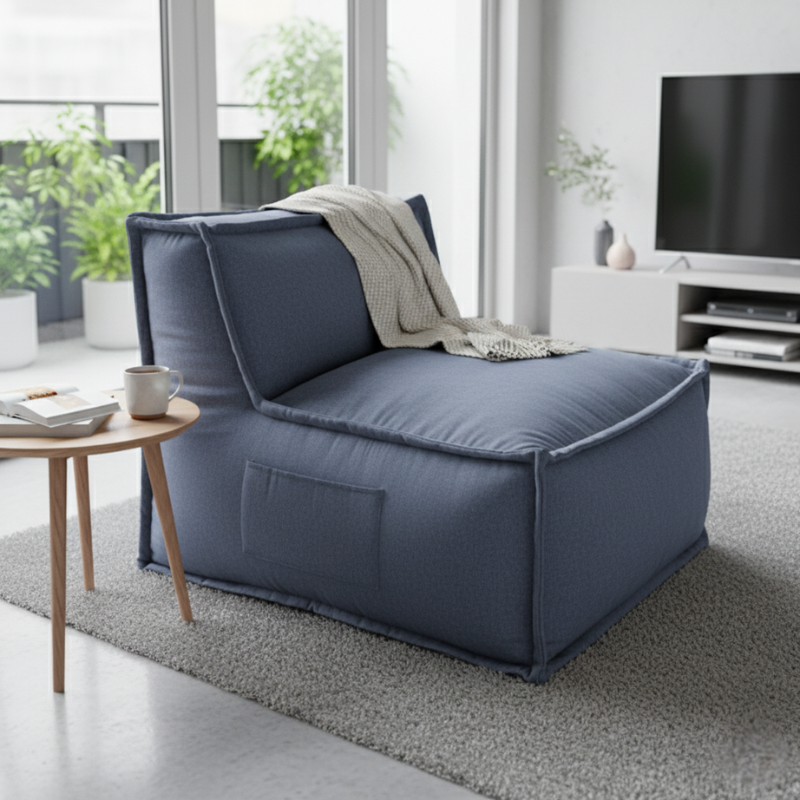 Module central pour canapé modulable en effet lin 90x82 cm