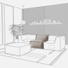 Module central pour canapé modulable en effet lin 90x82 cm