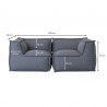 Canapé modulable 2 places en effet lin 90x180 cm