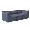 Canapé modulable 3 places en effet lin 90x262 cm