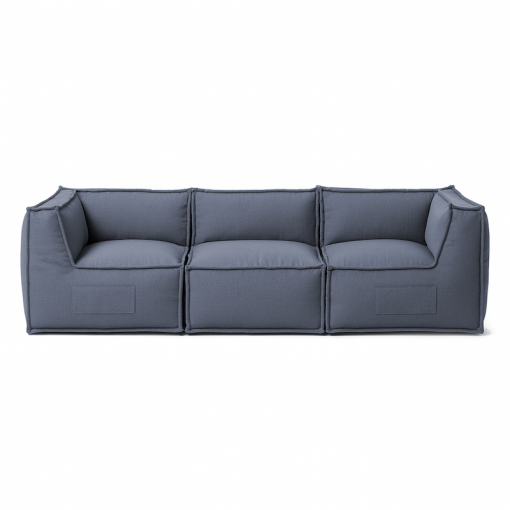 Canapé modulable 3 places en effet lin 90x262 cm