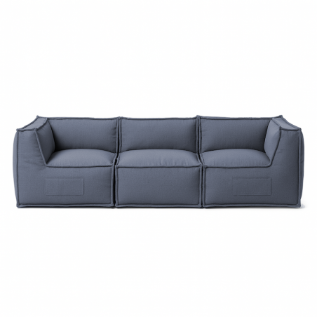 Canapé modulable 3 places en effet lin 90x262 cm