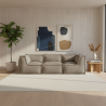 Canapé modulable 3 places en effet lin 90x262 cm