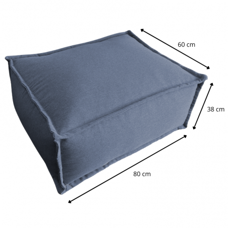 Pouf méridienne pour canapé modulable en effet lin 80x60x38 cm