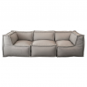 Canapé modulable 3 places en effet lin 90x262 cm