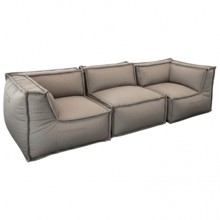Canapé modulable 3 places en effet lin 90x262 cm