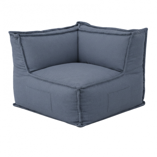 Module d’angle réversible pour canapé modulable en effet lin 90x90 cm