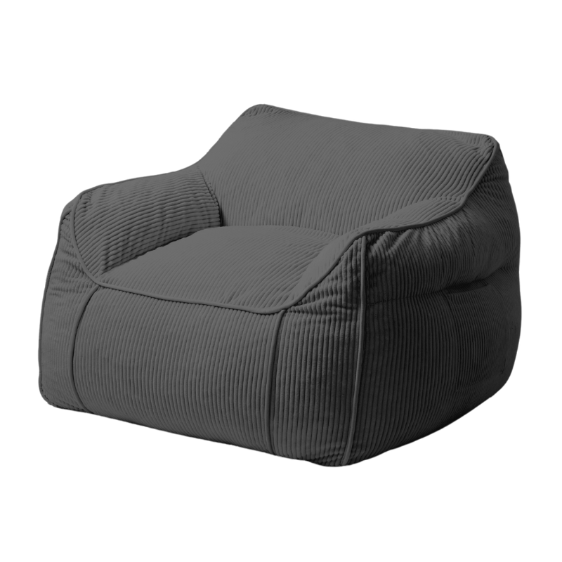 Pouf fauteuil en velours côtelé