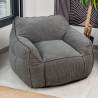 Pouf fauteuil en velours côtelé