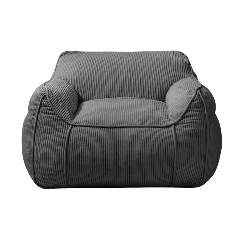 Pouf fauteuil en velours côtelé