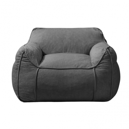 Pouf fauteuil en velours côtelé