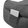 Pouf fauteuil en velours côtelé