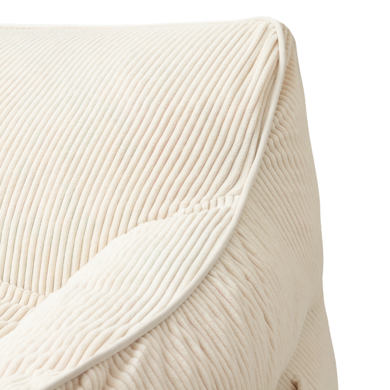 Pouf fauteuil en velours côtelé