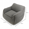 Pouf fauteuil en velours côtelé