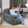 Pouf fauteuil en velours côtelé