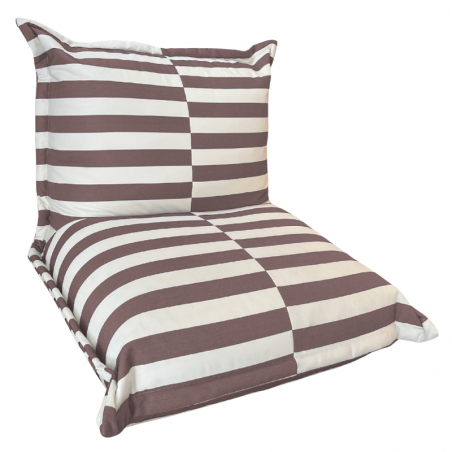 Pouf extérieur à rayures