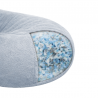pouf long géant en fausse fourrure rembourré de flocons de mousse