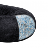 pouf long géant en fausse fourrure rembourré de flocons de mousse
