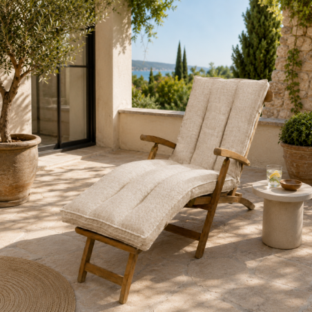 coussin bain de soleil déhoussable en extérieur