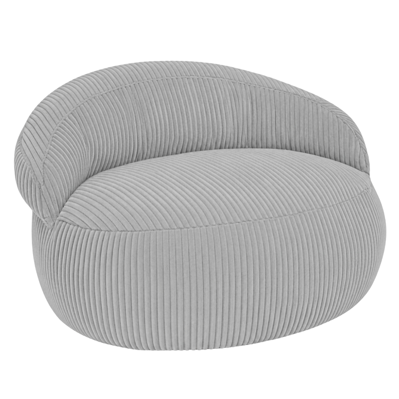 Pouf XXL déhoussable en Velours côtelé - 110 x 100 cm